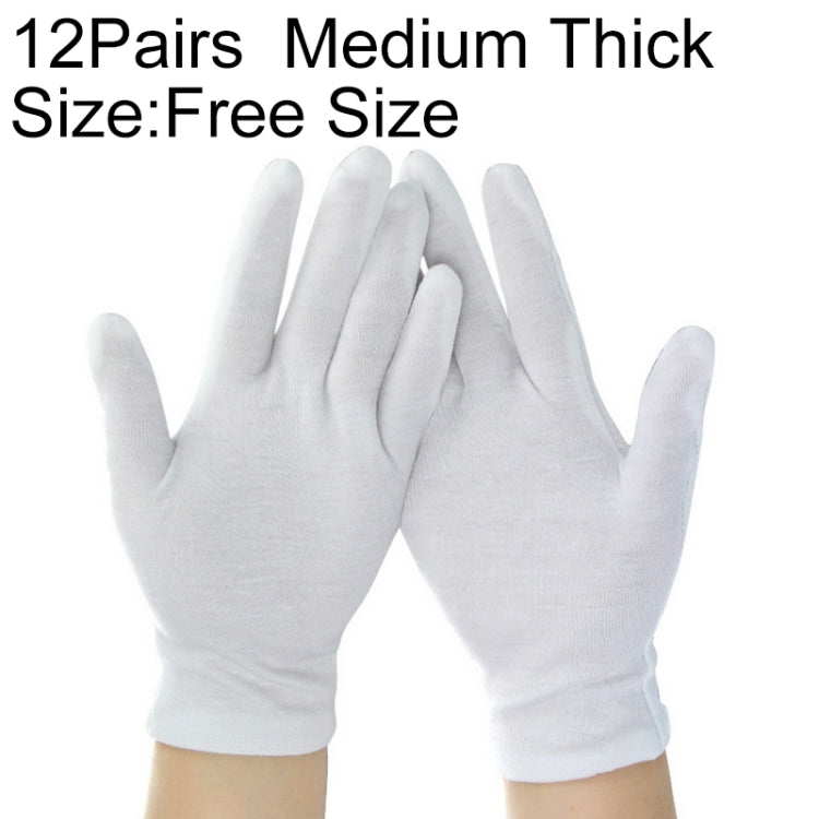 Guanti da lavoro in puro cotone da 12 paia, misura media spessa: misura libera, Medium Thick, Size:Free Size Guanti da lavoro in puro cotone da 12 paia, misura media spessa: misura libera, Medium Thick, Size:Free Size